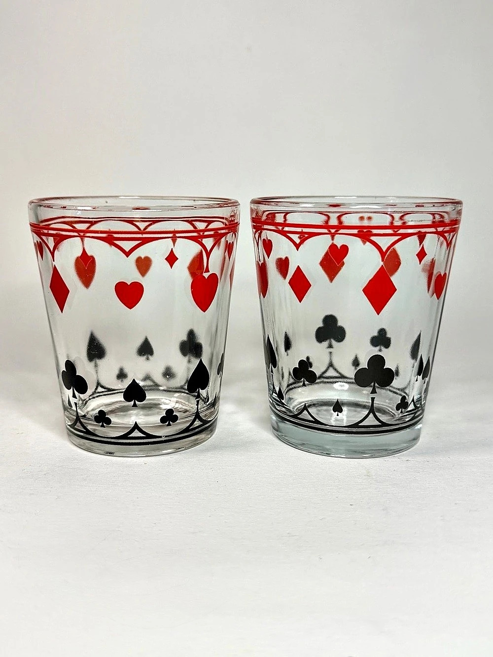1950s Schwartz Mustard Playing Card Glasses – Pair35